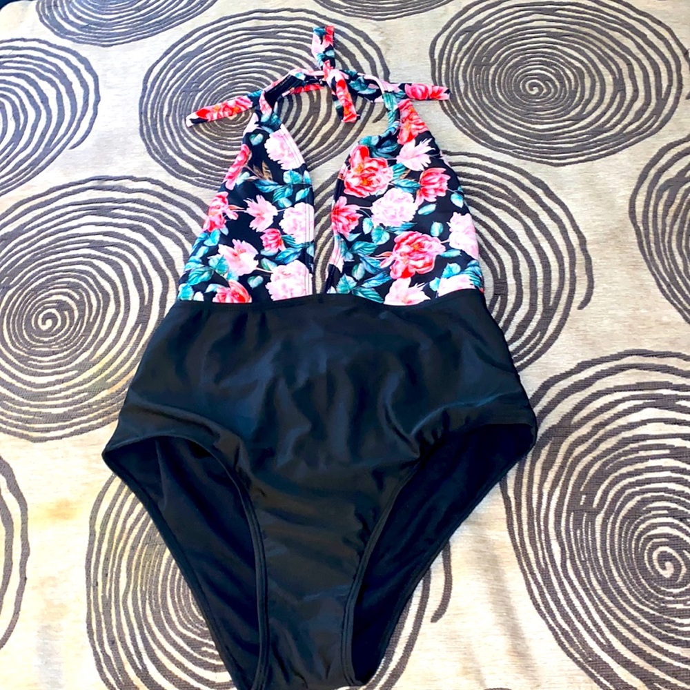 one peice halter swim suit